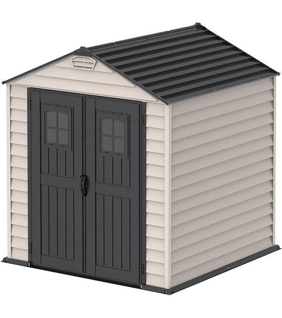 StoreMax Plus Gartenhaus 4,5 m² + Bodenkonstruktion, Vinyl, anthrazit DURAMAX 30325