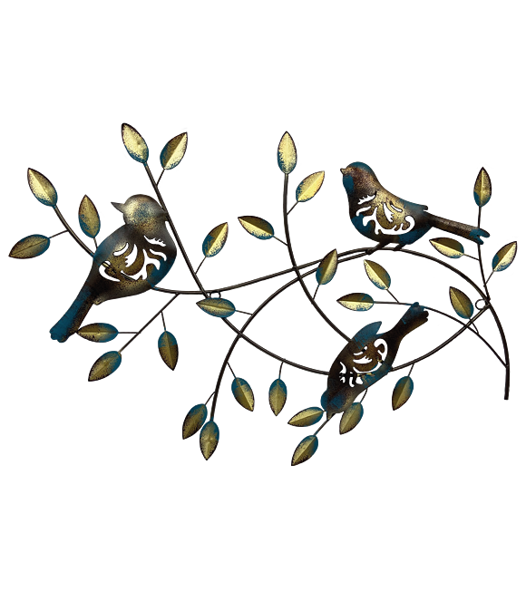 Dekoration Vögel auf einem Zweig Blatt 66 x 49 cm Prodex 3053