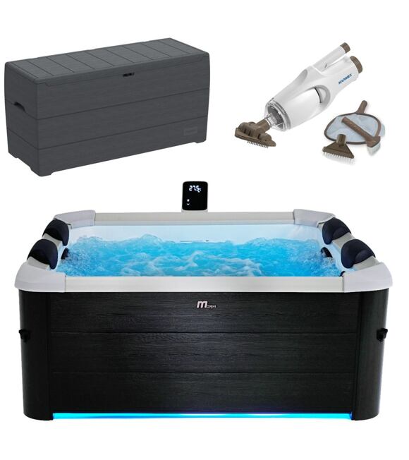 SET Oslo F-OS063W Whirlpool 850 l MSPA + ProSpa Vac Pool-Bodensauger + Durabox Gartenbox 270 l