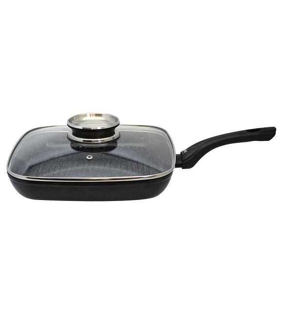 Belugo Grillpfanne mit Glasdeckel und Aromaknopf 28×28 cm ELO 59828