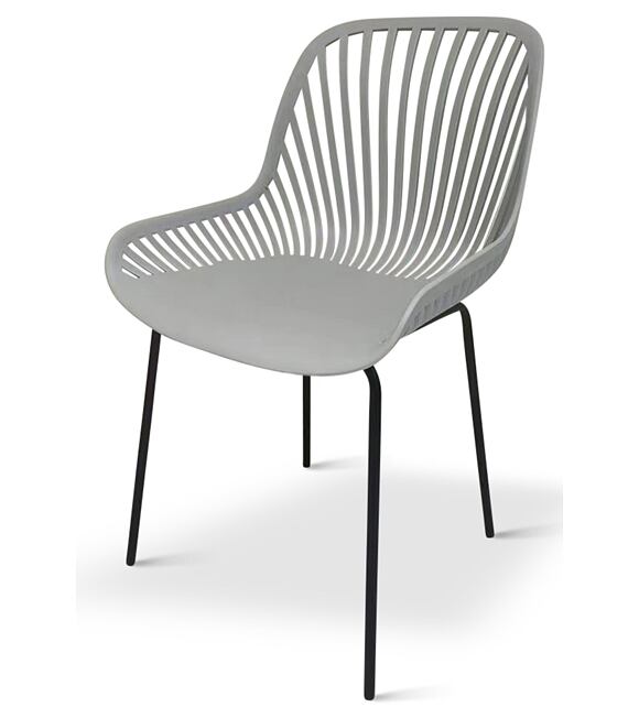 Gaby Designstuhl, Polypropylen/Stahl, grau, 4er-Set NOELA 34570106