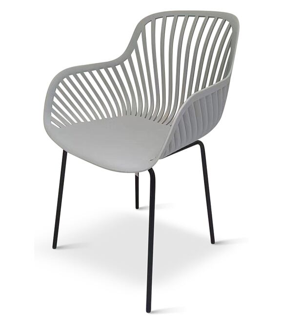 Gaby Designstuhl, Polypropylen/Stahl, grau, 4er-Set NOELA 34570108