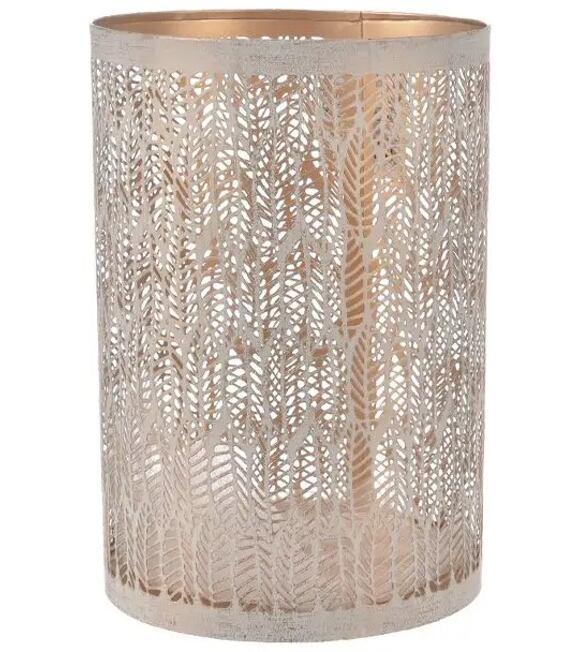 Leaf Kerzenhalter 12 x 12 x 18 cm, Metall, beige/gold INDECOR X13717