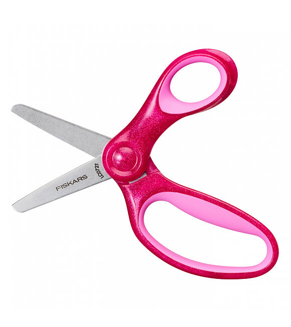 Kinderschere mit abgerundeter Spitze 13 cm - glitzernd rosa FISKARS 1064074