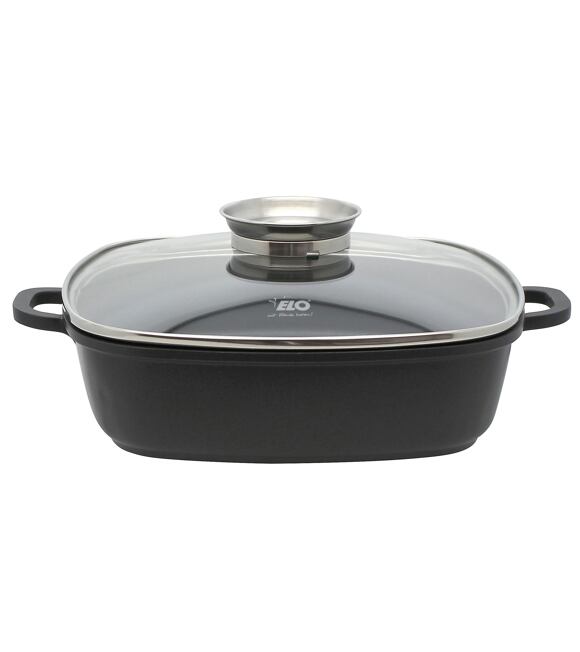 Alucast Bräter mit Glasdeckel und Aromaknopf 28x28 cm ELO 19658