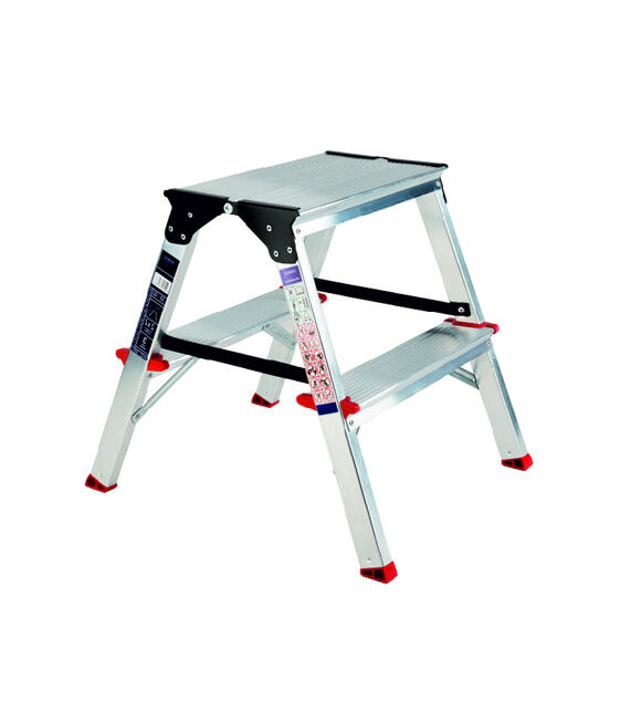 Beidseitige Trittleiter 2×2 Sprossen, Aluminium VENBOS VEN.3302