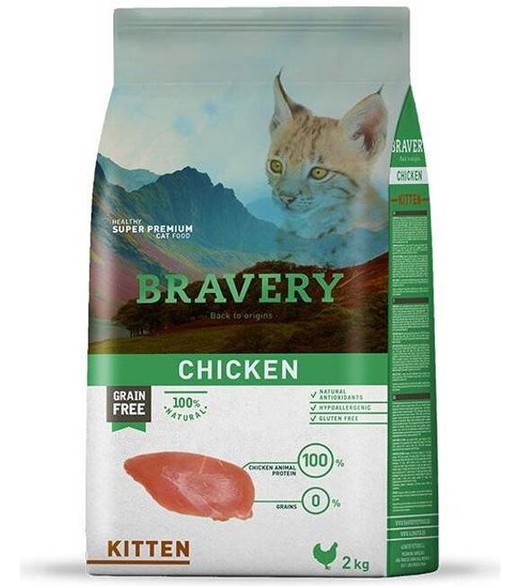 Cat KITTEN Katzenfutter 2kg - Huhn BRAVERY 2100947