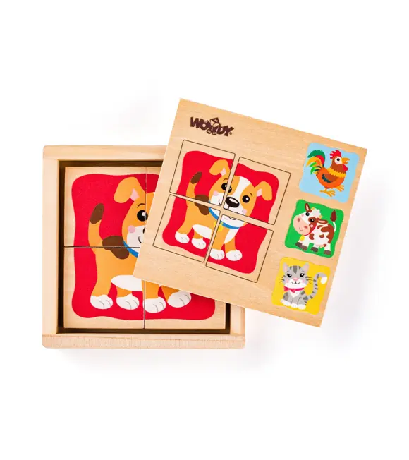 Minipuzzle Tiere, in Holzkiste WOODY 102193048