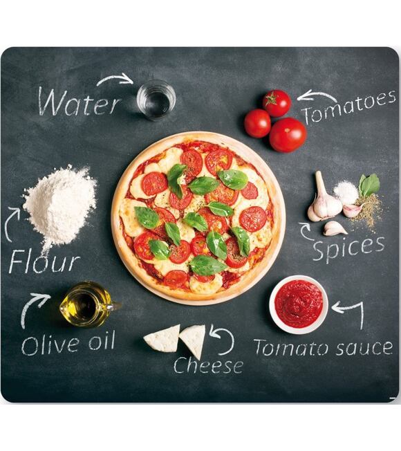 Multifunktionales Schneidebrett 56 x 50 cm, Glas, Motiv Pizza KESPER 36598