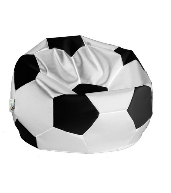 Sitzsack Fußball XL 90 cm weiß-schwarz