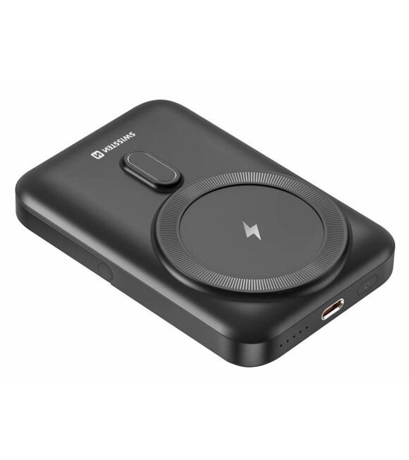 Powerbank 10 000 mAh, 22,5 W, PD, integrierte Kabel USB-C und Lightning, schwarz SWISSTEN 22013933