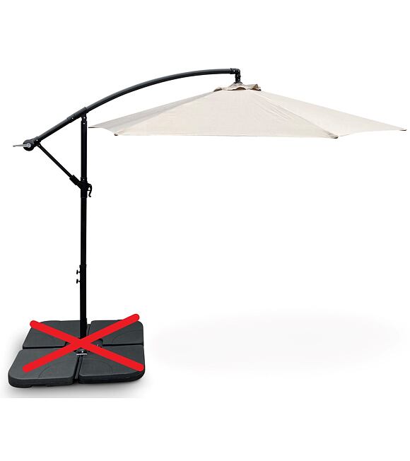 Hook Sonnenschirm ohne Gewichte Ø 3 m, beige NOELA 3457095