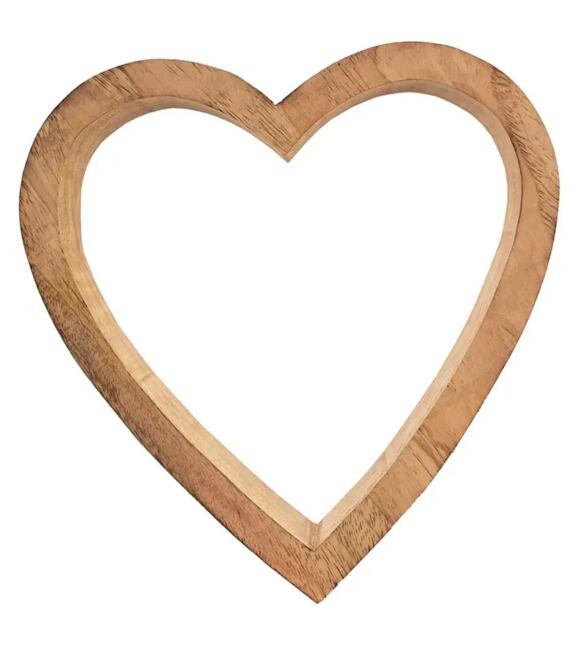 Herz 20 x 3,5 x 20 cm, Mangoholz INDECOR X13028
