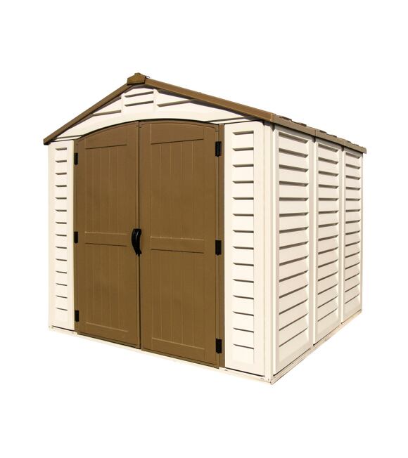DuraPlus Gartenhaus 5,7 m² + Bodenkonstruktion, Vinyl, beige DURAMAX 30114