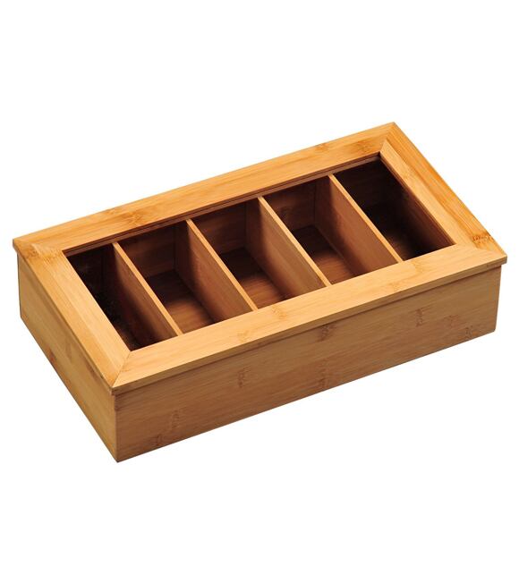 Teebox, 5 Fächer, 36 x 20 x 9 cm, Bambus KESPER 58900