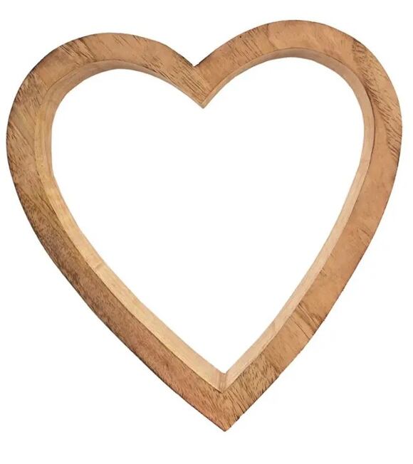 Herz 15 x 3,5 x 15 cm, Mangoholz INDECOR X13139