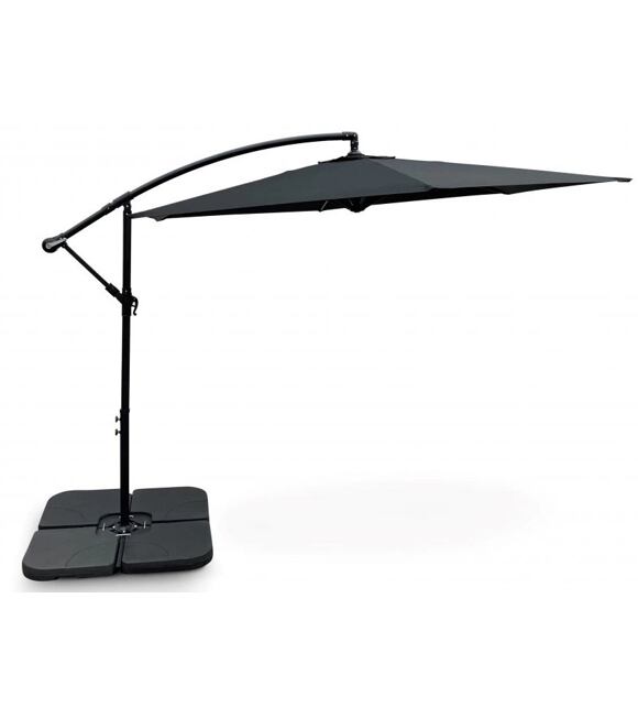 Hook Sonnenschirm mit Beschwerung Ø 3 m, schwarz NOELA 3457094 + 3457097