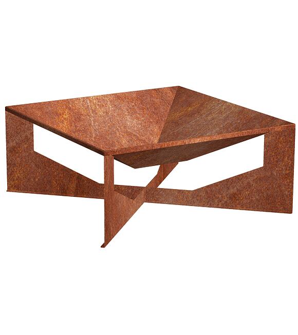 Vento Gartenfeuerstelle 70 x 70 x 30 cm, corten CORGARDEN 1015