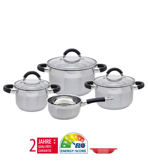 Black Steam Topf-Set 4-tlg., Edelstahl ELO BASIC 50904
