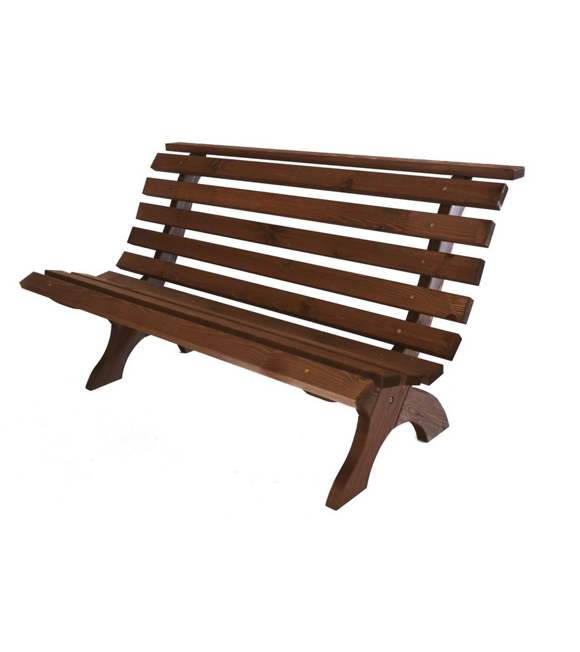 Retro-Holzbank 150 cm, dunkelbraun ROJAPLAST 247150
