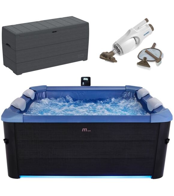 SET Oslo Sapphire F-SA063W Whirlpool 850 l MSPA + ProSpa Vac Pool-Bodensauger + Durabox Gartenbox 27