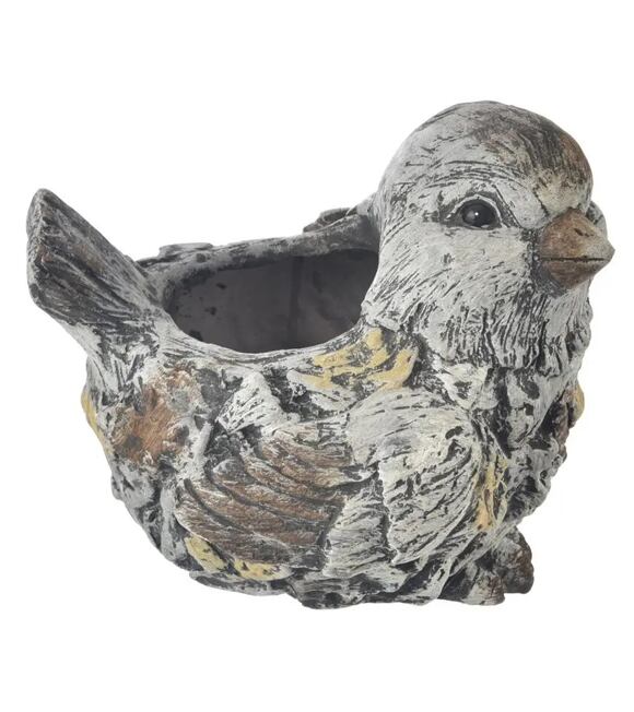 Ebi Blumentopf Vogel 30 x 22 x 26 cm, Keramik, Steinmuster INDECOR X14125
