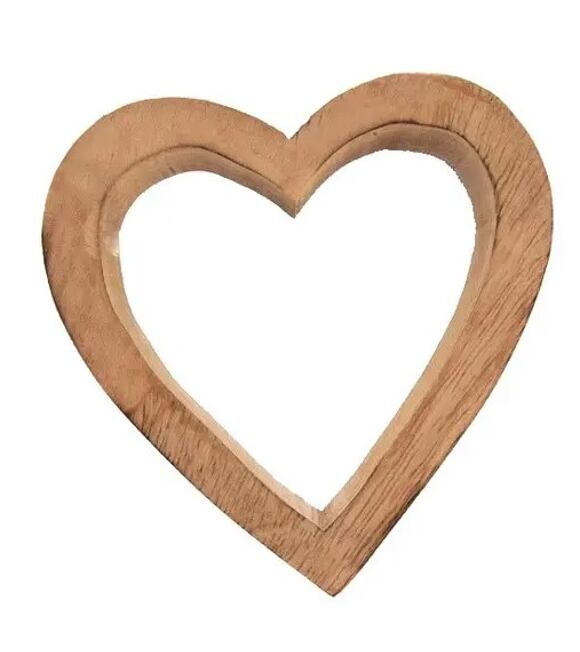 Herz 10 x 3,5 x 10 cm, Mangoholz INDECOR X13029