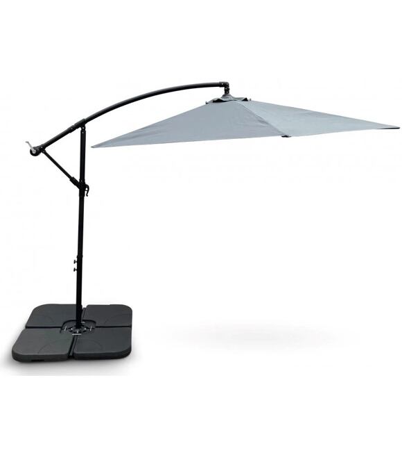 Hook Sonnenschirm mit Beschwerung Ø 3 m, grau NOELA 3457096 + 3457097
