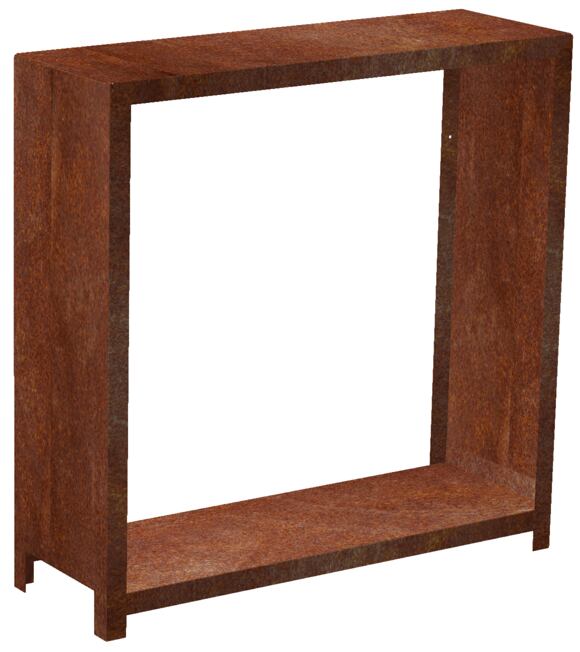 Stora Garten-Holzlager 120 x 120 x 40 cm, corten CORGARDEN 1036