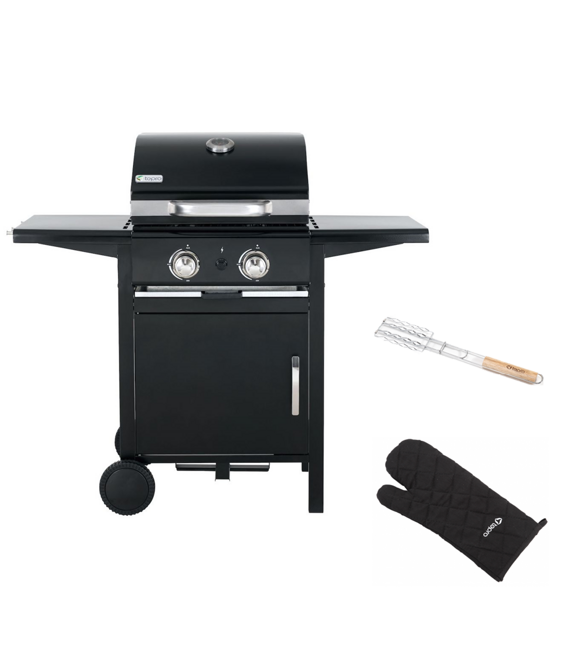 Mayfield 2 Gasgrill + Würstchenhalter + Handschuhe Tepro Set TT3160+TT8527+TT8532