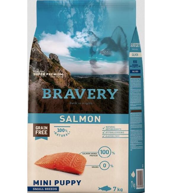 Dog PUPPY mini Hundefutter 7kg - Lachs BRAVERY 1004166