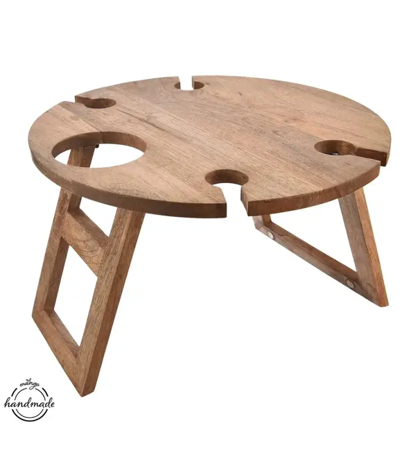 Mango Picknicktablett-Tisch ø 39,5 cm, Holz ORION 153878