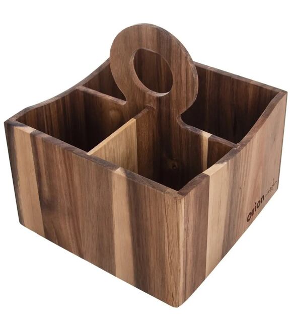 Wooden Besteckhalter 18,5 x 18,5 x 20 cm, Akazie ORION 540586