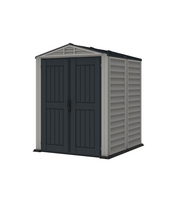 YardMate Plus Gartenhaus 2,8 m² + Bodenkonstruktion, Vinyl, grau/anthrazit DURAMAX 35525