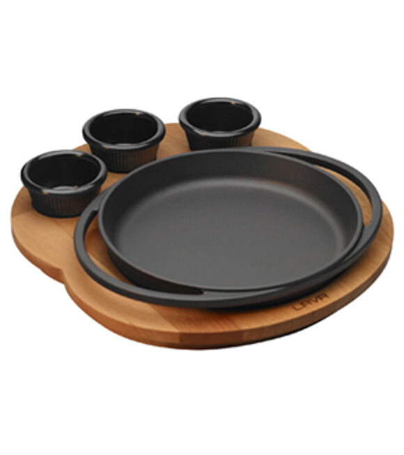 Grill- und Servierset rund Ø 20 cm + Schalen LAVA Metall