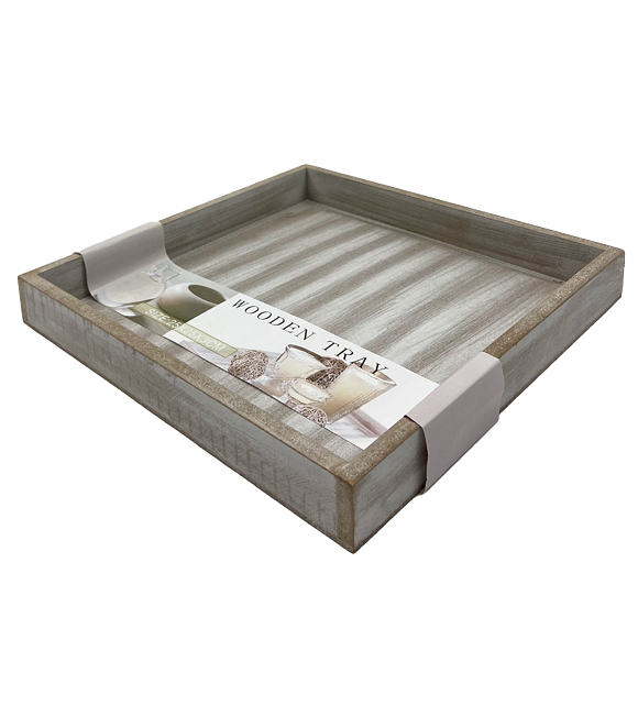 Holztablett quadratisch grau 25 x 25 cm Prodex 670610