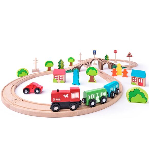 Achtförmige Eisenbahn mit Zug, 40 Teile WOODY 102193061