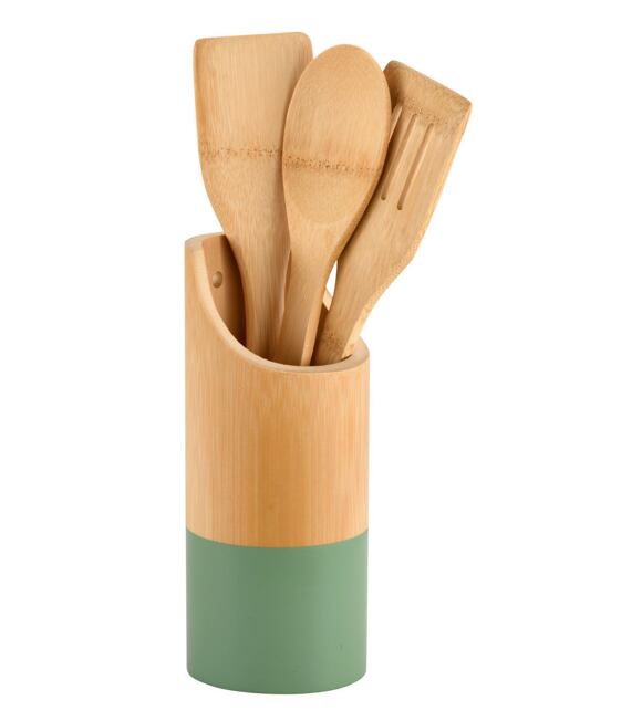Set aus Bambus-Küchenutensilien, Ø 9 cm, 4 Stück, hellbraun/grün KESPER 81161