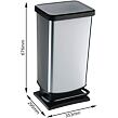 Paso Mülleimer 40 l, Silber ROTHO 1754111005