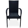 Paris Stapelbarer Gartensessel, Stahl/Polyrattan, schwarz NOELA 345663