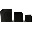 Orchid Pflanzgefäß 3er-Set, Polyrattan/Polypropylen, schwarz NOELA 3457071