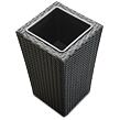 Oss Pflanzgefäß, Polyrattan/Metall/Kunststoff, schwarz NOELA 20055