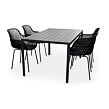 Garten-Essgruppe – Tisch Viking L + 4x Sessel Gaby, schwarz NOELA 34570501GCK