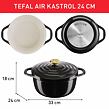 Kasserolle mit Deckel 24 cm Air grey Tefal E2554655