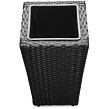 Oss Pflanzgefäß, Polyrattan/Metall/Kunststoff, schwarz NOELA 20055