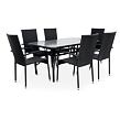 Garten-Essgruppe – Tisch Klaudie transparent + 6x Stuhl Paris NOELA 345708S4