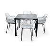 Garten-Essgruppe – Tisch Viking M + 4x Sessel Gaby, grau NOELA 34570497