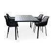 Garten-Essgruppe – Tisch Viking L + 4x Sessel Gaby, schwarz NOELA 34570501GCK