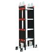 Black Premium Multifunktionsleiter, Räder, Plattform und Ablage NVLG-44 NOELA 34846