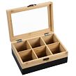 Tee-Organizer, 6 Fächer, 21,5 x 15 x 8,5 cm, Bambus, schwarz KESPER 58940